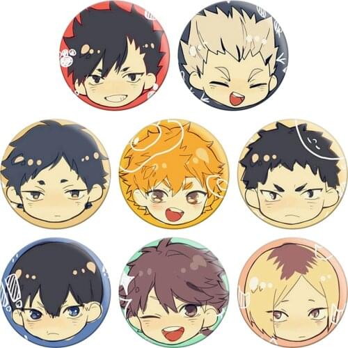 Anime Haikyuu Badge Pin Button Otaku Bag Garniture Brooch Gift