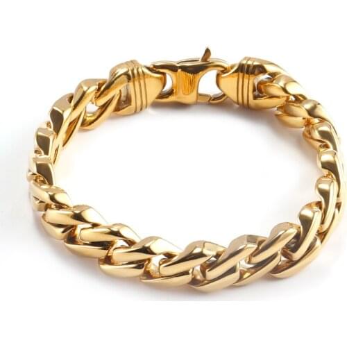 Geometric Diamond Shaped Bracelet for Men Women Stainless Steel Curb Cuban Link Chain Bangle 2021 Fashion Jewelry Gift