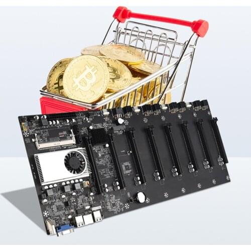 BTC-S37 Miner Motherboard CPU Set 8 Video Card Slot DDR3 Memory Integrated VGA Interface Low Power Consumption