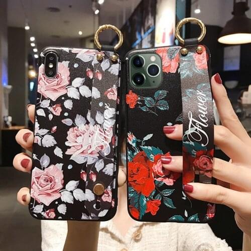 Wrist Strap Case For iPhone 11 Pro X XS Max XR Case for iPhone 7 8 6s plus SE 2020 Silicone Phone Holder Back Finger Ring Cover
