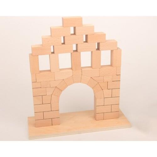 Montessori Baby Toy Roman Bridge Beech Wood Blocks Bricks Toy Early Kindergarten Geometric Shape Recognition