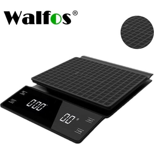 Walfos 3kg/0.1g Electronic Coffee Scale with Timer High Accuracy Digital Kitchen Scale Coffee Weight Balance Without Battery