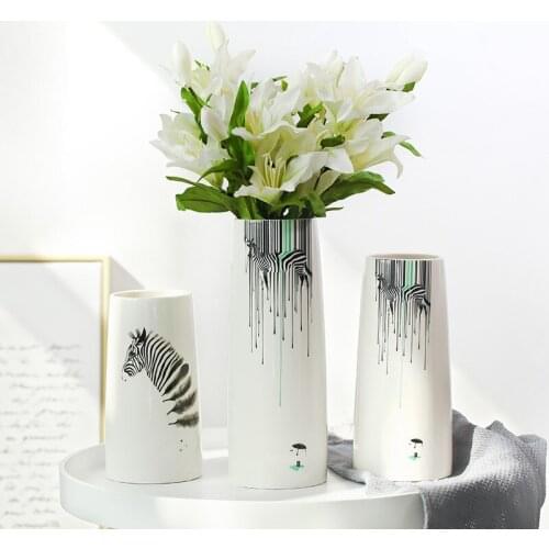 Simple Modern Creative ceramic Vase home decorative flower vases wedding home decor living room bedroom desktop vase decorations