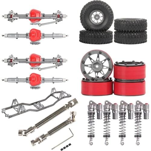 CNC Aluminum Upgrade Accessory Replacement Parts Set Complete for SCX10 4X4 1/10 Off-Road RC Car Crawler Accs Spare Parts