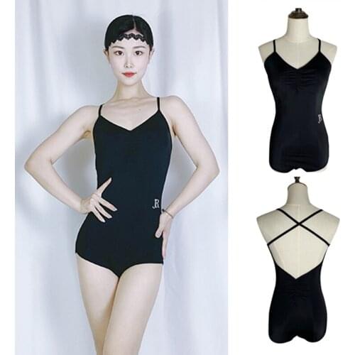 Latin Dance Practice Clothes Female Backless Bodysuit Women Latin Dance Tops Black Salsa Samba Dancing Costume Summer DNV14494