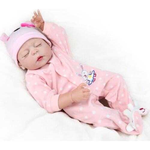 ADFO Reborn Baby Girl 22 Inches Doll Lifelike Vinyl Silicone Newborn Baby Girl Christmas Dolls Gift LOL Girl Children