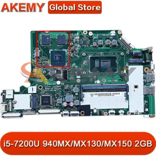 For ACER A515-51G A315-53G A615-51G Laptop motherboard C5V01 LA-E892P With i5-7200U CPU 940MX/MX130/MX150 2GB GPU 4GB-RAM