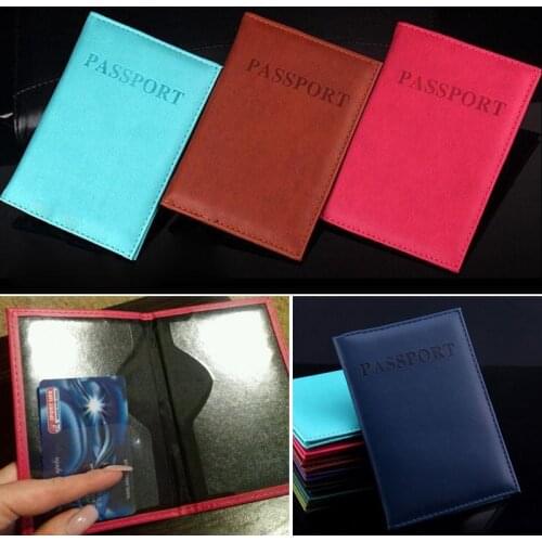 New Passport Cover PU Leather Women Passport Holder Women\s Travel Passport Cover Unisex Card Case Man Card Holder Wallet