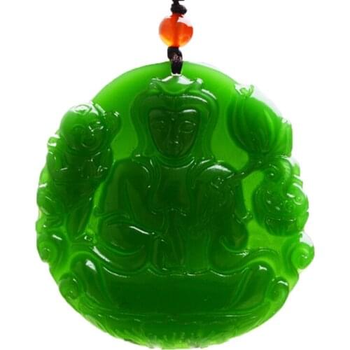 Drop Shipping Natural Jades Pendant Necklace Hetian Jades Jewelry For women Gift Bodhisattva Lucky mascot Necklace Pendant