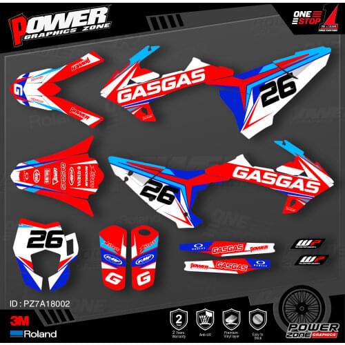 PowerZone Custom Team Graphics Backgrounds Decals 3M Stickers Kit For GASGAS 2018 2019 2020 EC 002