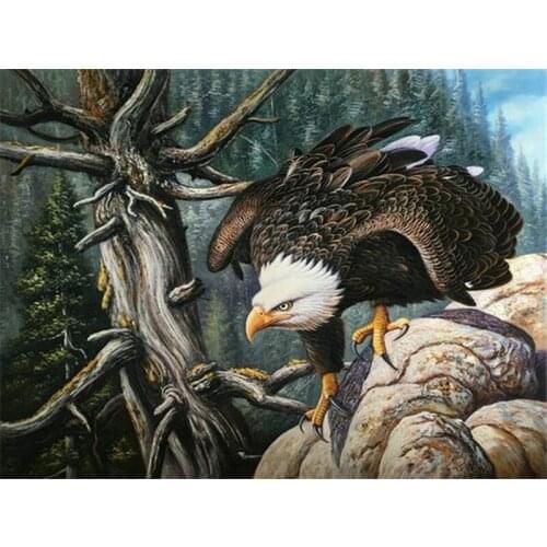 Full square rhinestone animal 5d diy diamond painting eagle icon diamond embroidery 3D mosaic artwork