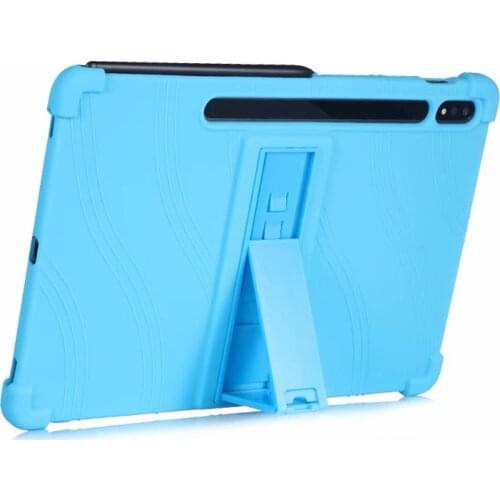 Silicone Case for Samsung Galaxy Tab S7+ SM-T970 SM-T975 Stand Holder S7 Plus 12.4 inch Soft Cover