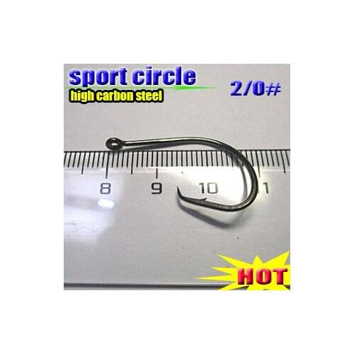 Sport Circle HOOK 2/0# 1000pcs Fishing Tackle Barbed Hook free shipment high-carbon steel