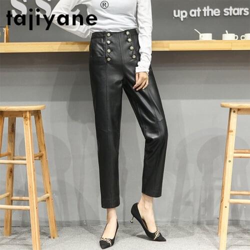 Tajiyane Autumn Pencil Pants for Women 2020 Genuine Leather Pant SWoman Real Sheepskin Trousers Female Mujer Pantalones TN1202