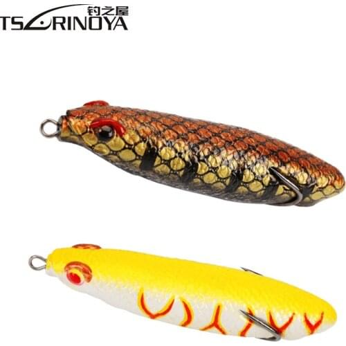 TSURINOYA DL-163 90mm 16.5g Pencil Frog Top water Double hook Frog Distanc throwing Ssnakehead Fishing Lure Artificial Bait