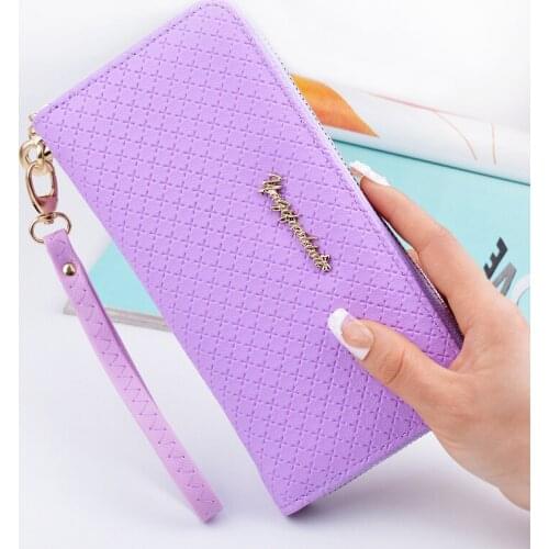 Womens Wallets and Purses PU Leather Wallet Female Wristband Leaf Print Long Women Purse Large Capacity Bag Women Wallet
