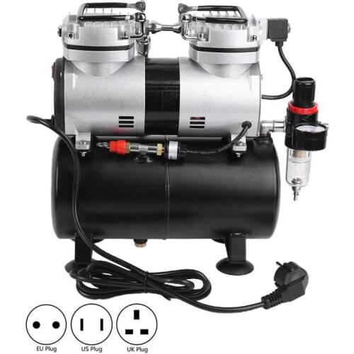 1/4Horsepower Air Compressor Pump 30-35L/MIN Large Flow Airbrush Dual Cylinder Spray Kit For Painting Air Brush Spray Pump