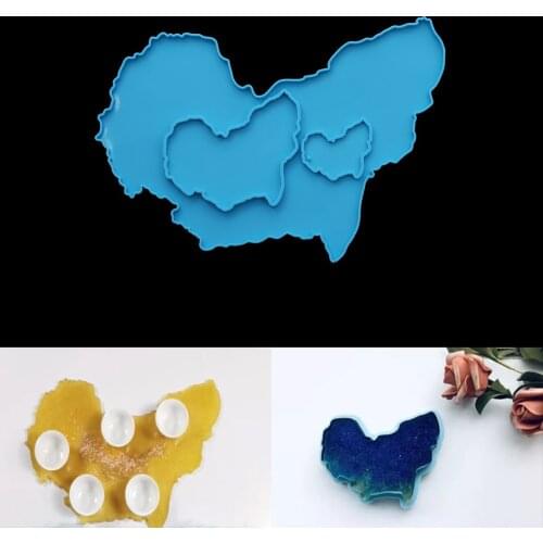 1Pcs Africa Map Shape Coaster Cup Mat Pad Silicone Mold Keychain Pendants Epoxy Resin Mould for DIY Crafts Jewelry Casting Tools