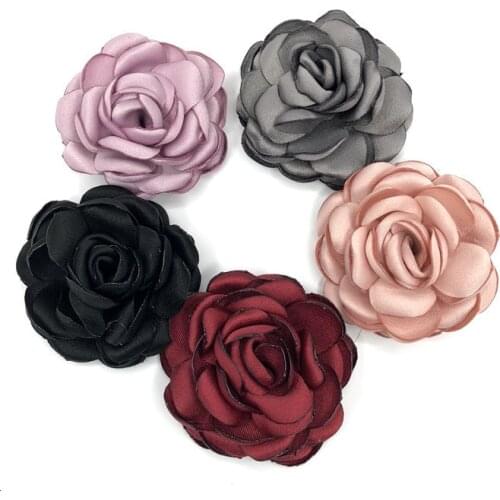 10 Pieces /Pack Rose Fabric Flower Diy Handmade Three-dimensional Decorative Flower Brooch Clothes Decorative Flower Accessories