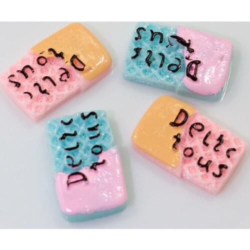 100/50pcs Miniature Food DIY Resin Decoration Center Kawaii Flatback Resin Cabochon Bread Doughnuts Cookies Scrapbooking