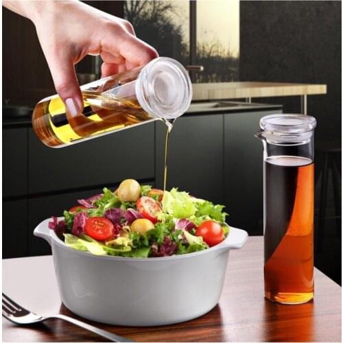 2 pcs Borosilicate Glass Oil Vinegar Bottle Transparent Olive Oil Dispenseri Bottle Glass Salad Sauce Bottle Vinegar Dağıtanım Soslukları