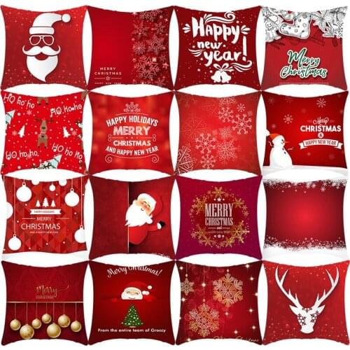 45x45CM Christmas Pillow Case Christmas Party Home Decor Cushion Cover Sofa Christmas Pillow Case Customizable