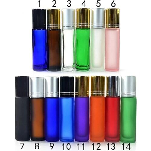 600pcs*10ml Empty Travel Mini Portable Refillable Perfume Parfum Bottles Essential Oil glass Bottle Stainless Steel Roller Ball