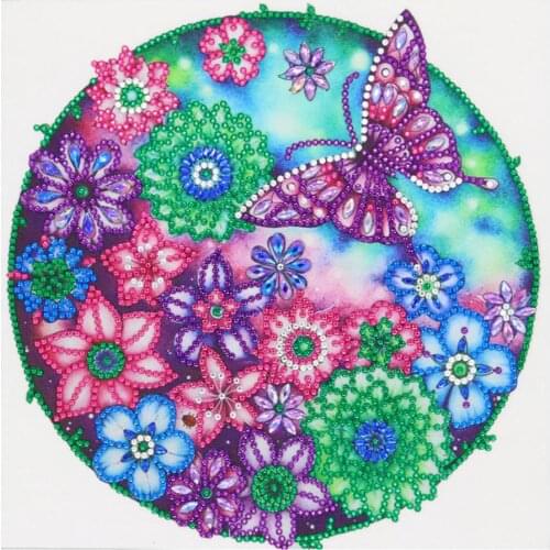Round diamond coloured drawing special-shaped diamond 5D diamond painting butterfly animal DIY cross stitch crystal diamond roun