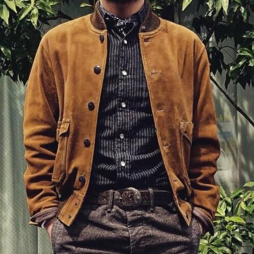Free shipping.Brand new classic man genuine leather Jacket,casual mens A1 style warm leather jacket,Cow suede flight coat