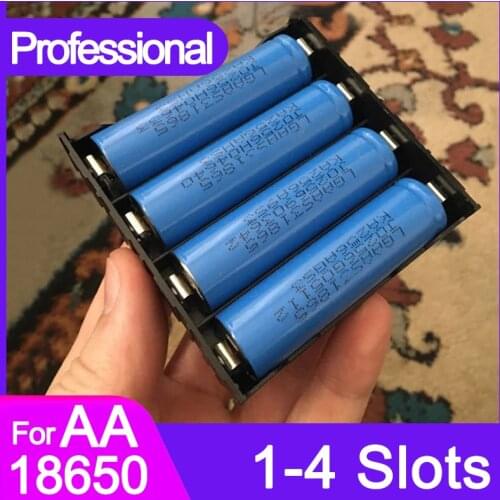 1X 2X 3X 4X 18650 Battery Holder Storage Box Case 1 2 3 4 Slot Batteries Container ABS 18650 Power Bank Cases With Wire Lead