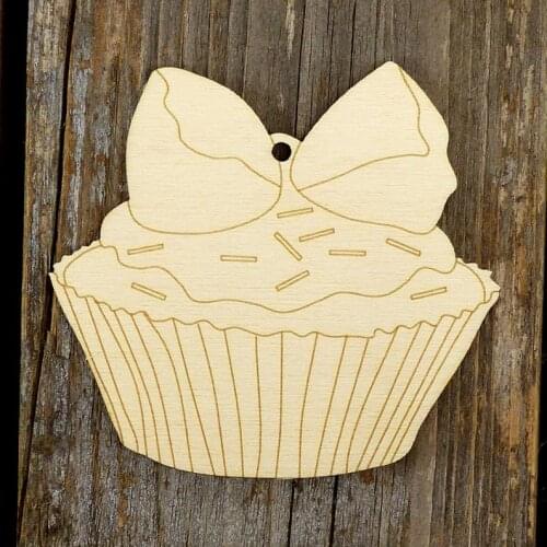 Wooden Cupcake E Butterfly Sponge Craft Shapes Plywood Cooking Pudding