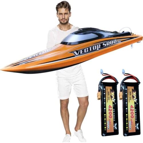 Ready to Go ) 31.5" Large Remote Control Speed Boat for Adults F3 Brushless Motor 80km/h+, Two 4200 mAh Battery on Power
