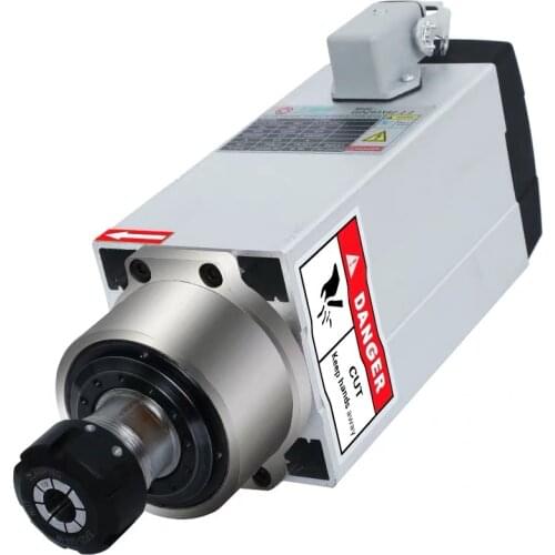 Square 2.2kw air cooled spindle motor 380v 18000rpm ER25 300HZ with Ceramic Ball Bearing