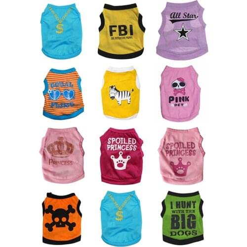 1 Piece Pet Dog Summer Shirt Big Promotion Assorted Colors Dog Vest For Small Puppy Vest Summer Pet Clothes Pet T Shirt XS S M L