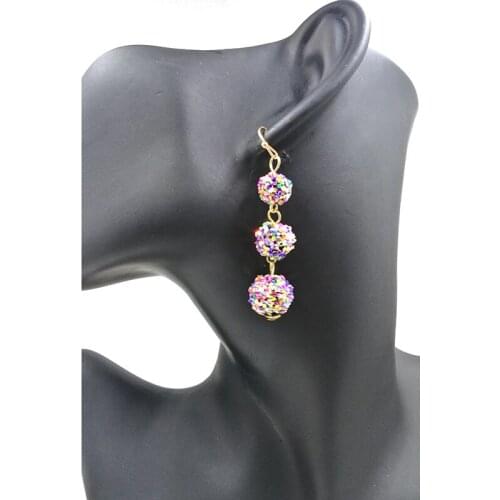Fashion jewelry colourful cute earring trendy lovely charm seedbeads ball earrings for women