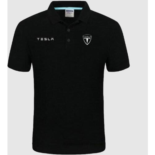 2021Summer Polo Shirt Tesla logo Brand Mens Fashion Cotton Short Sleeve Polo Shirts Solid Jersey Tops Tees