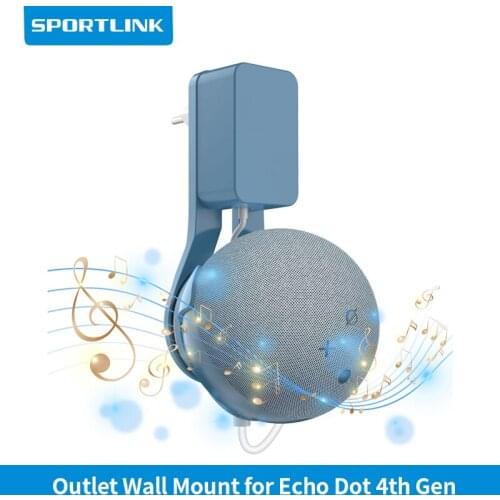 Sportlink Stable Speaker Wall Mount Holder Stand Hanger for Alexa Echo Dot 4th Generation Can Storage Cable in Bedroom/Kitchen