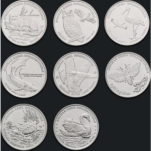 Dniester 1 ruble 2018-19 Set 8 Coins Original True Real Genuine Coin European Collectible Gift UNC