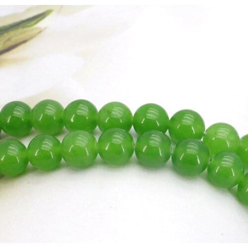 Charming Green Chalcedony Stone 8mm Round Loose Beads 15inch Women DIY Manual Jewelry Making Design Gift Wholesale and Retail