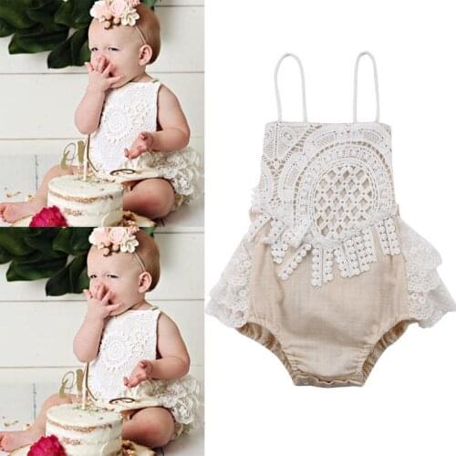 Newborn Infant Toddler Baby Girl Lace Tutu Romper Bodysuit Jumpsuit Party Outfits Clothes Sunsuit 0-24M