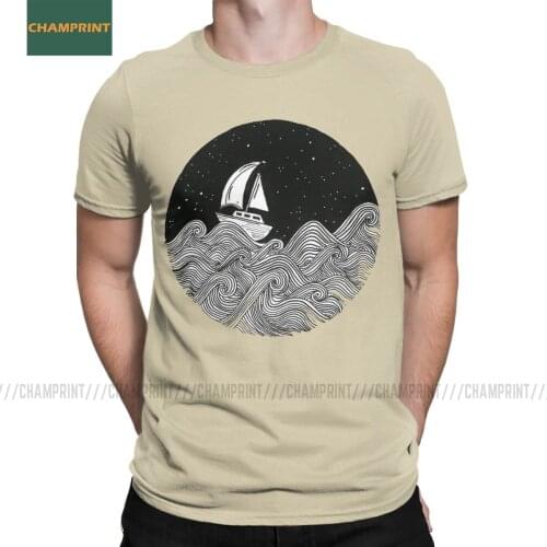 Sailing Away Men T Shirt Sea Boat Sail Ocean Nautical Ship Pirate Anchor Sailor Tee Short Sleeve T-Shirts Cotton Plus Size Tops