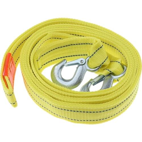 Car Trailer Rope Tow Rope Road Recovery Tow Strap w/Hooks 5 Tons,4 Meters - Truck Accessory