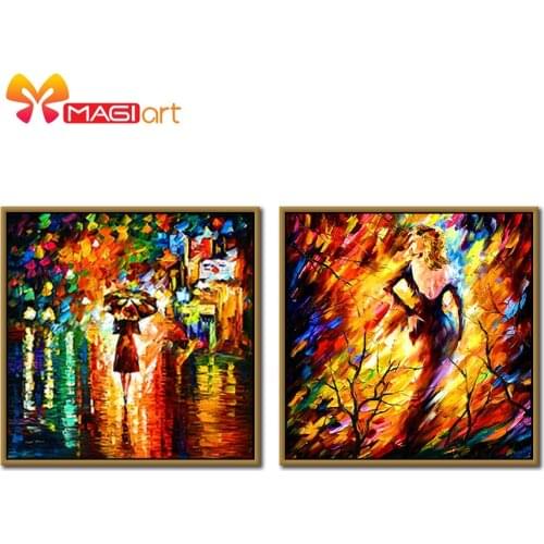 Cross stitch kits Embroidery needlework sets 11CT water soluble canvas patterns 14CT A view of the girls’ back;-NCMP014