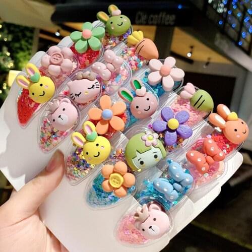5Pcs/Lot Flow Hair Accessories Candy Color Dripping Hair Clip Princess Barrette Hairclip Cartoon Headdress Hairpins for Girls