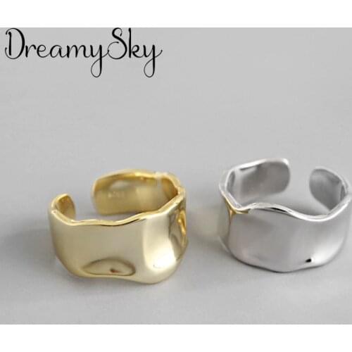 DreamySky Exaggeration Silver Color Geometric Irregular Rings For Women Big Antique Rings Finger Jewelry High Quality