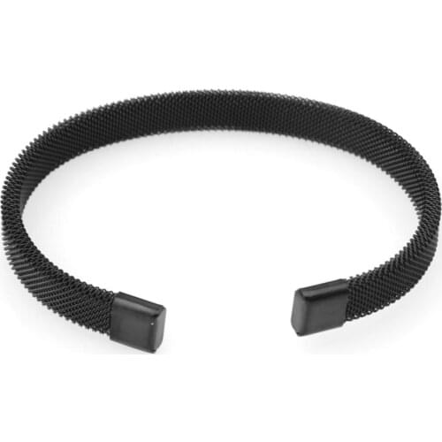 Fashion 8mm Wide Black Stainless Steel Cuff Bracelet For Women Twisted Cable Wire Charm Bracelet Bangle Jewelry