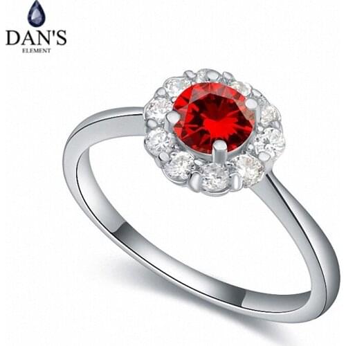 DANS Real Austrian Crystals Brand AAA Zirconia Micro Inlays Fashion Ring for women New Geometric 110135red