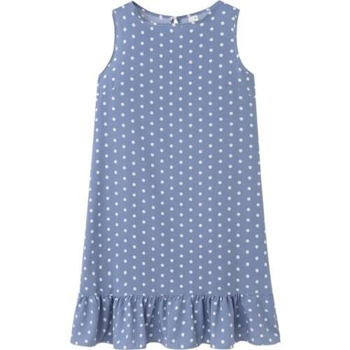 2021 Summer Fashion Plus Size Womens Dress Ladies Polka Dot Multicolor Chiffon Sleeveless Beach Mini Casual Yellow Sundress