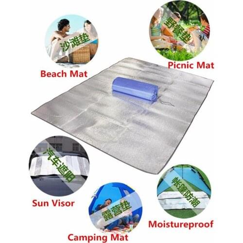 1.5M Camping Mat Outdoor Picnic Beach Mat with Storage Bag Moisture-Proof Portable Outdoor Camping Mattress Sleeping Pad Blanket