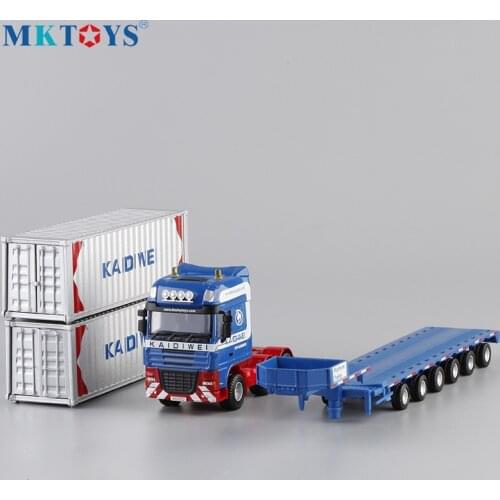1:50 Alloy Transport Car Model Truck Trailer Container Logistics Car Diecast Engineering Vehicle Model Kid Toy Collections